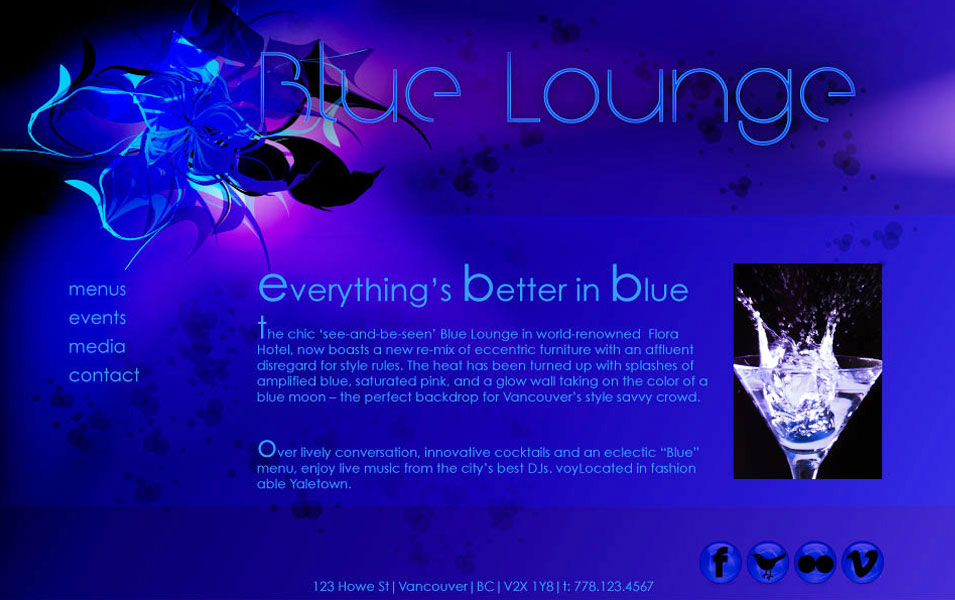 Interface Design – Blue Lounge